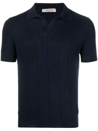 La Fileria ribbed-knit cotton polo shirt - men - Cotton - 50 - Blue