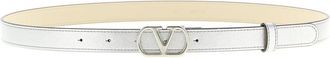 Valentino Garavani Silver VLogo Buckle Belt