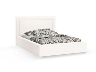 CXL by Christian Lacroix Cama con cabecero y ba&uacute;l 140x200cm de tejido boucl&eacute; blanco
