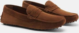 Scarosso Michael Driving Shoes in Brown - Suede at Nordstrom, Size 43.5