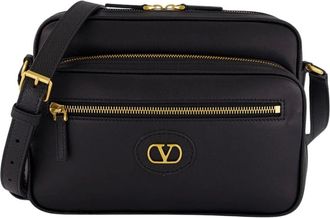Valentino Garavani Tassen, Heren, Zwart, ONE Size, Leer, Antibes Camera Bag