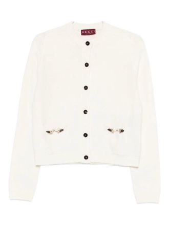 Gucci Long Sleeve Crew-Neck Cardigan