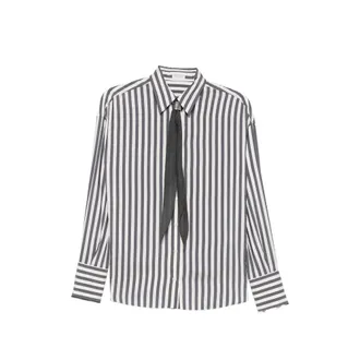 Brunello Cucinelli Striped Tie-detail Shirt