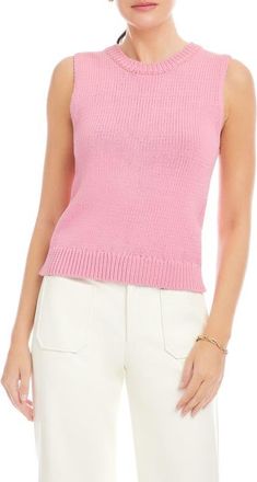 Fifteen Twenty Kimmy Cotton Sweater Tank in Pink at Nordstrom, Size Large