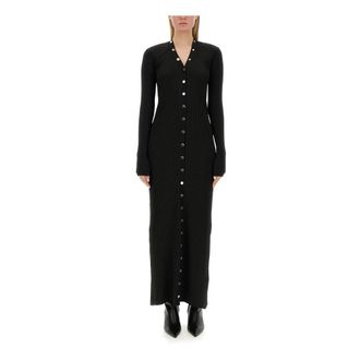 The Attico Knitted Dresses, female, Black, Size: S Long Ribbed Cardigan