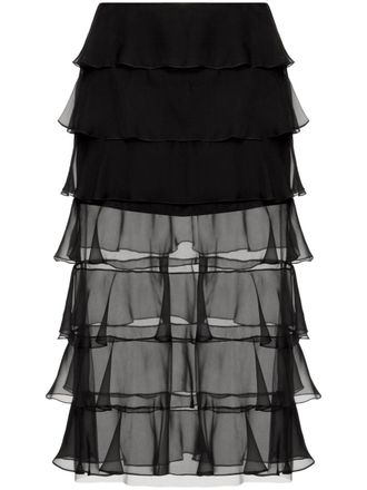 Valentino Garavani Chiffon rok - Zwart
