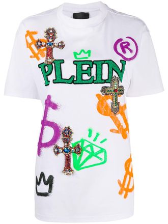 Philipp Plein T-shirt con ricamo - Bianco
