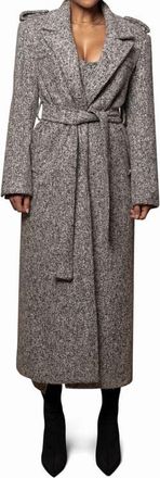JLUXLABEL Savannah Belted Tweed Coat in Gray at Nordstrom, Size Medium