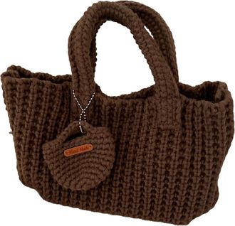 Generic Hand-crocheted tote bag, large capacity, stylish and eco-friendly shopping bag, casual and cute tote bag, perfect for autumn and winter everyday wear 