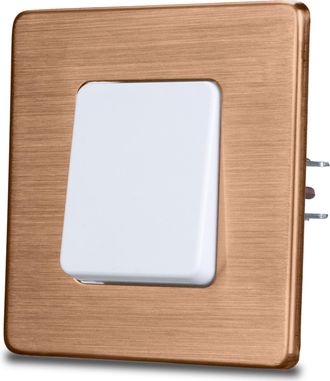 OEM Interruptor De Luz Individual Blanco Con Forma De Cruz, Acero Cepillado Y Revestimiento Pvd De Cobre