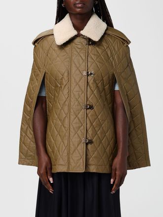 Burberry Mantella Heath in cotone trapuntato con collo in shearlingBurberry