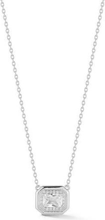 Glaze Jewelry Emerald Cut Cubic Zirconia Pendant Necklace in Silver at Nordstrom Rack