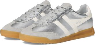 Gola Torpedo Glimmer Womens Walking Shoes Silver/Off White : 6.5 B - Medium, Leather