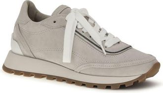 Brunello Cucinelli Womens Gray Calf Leather Bos Taurus Athletic Sneakers
