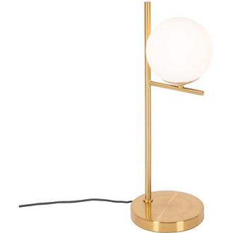 QAZQA Art Deco Table Lamp Gold and Opal Glass - Flore
