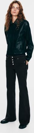 H&M Flared Regular Jeans in Washed Black at Nordstrom, Size 16