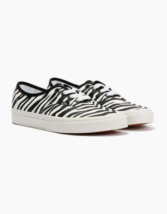 Vans Womens Vans Authentic Womens Animalier Zebra Trainers - White - Size: UK 4 / eu 36.5 / us 6.5