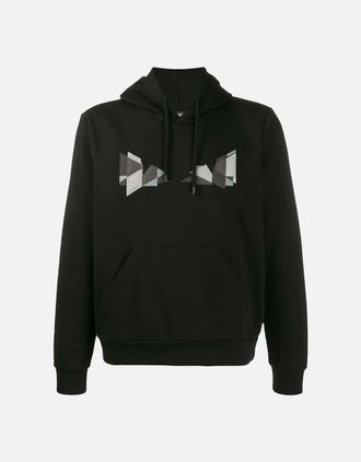 Fendi Mens Fendi Cubic Bug Eyes Hoodie Black - Size: 36