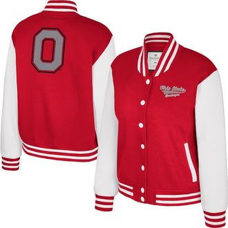 Colosseum Womens Colosseum Scarlet Ohio State Buckeyes French Baguette Full Snap Fleece Jacket at Nordstrom, Size X-Large