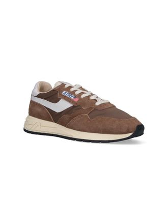 Autry Mixed-Material Low-Top Sneaker - Brown
