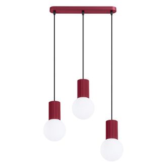 Sollux Lighting L&aacute;mpara colgantes borgo&ntilde;a aluminio/vidrio alt. 120 cm