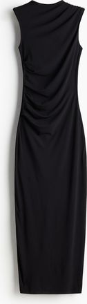 H&M Drapiertes Bodycon-Kleid - Schwarz