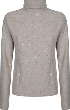 Antonelli Etruria Dolcevita Paillettes Sequin Turtleneck Sweater