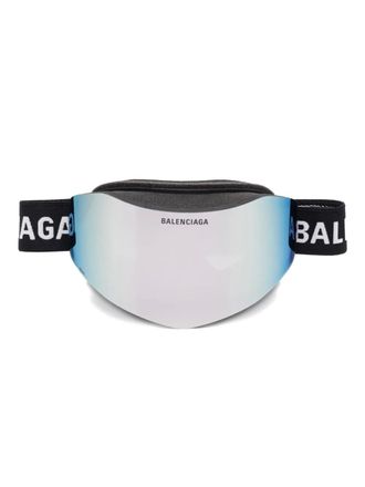 Balenciaga logo-strap ski goggles - unisex - Plastic - One Size - Silver