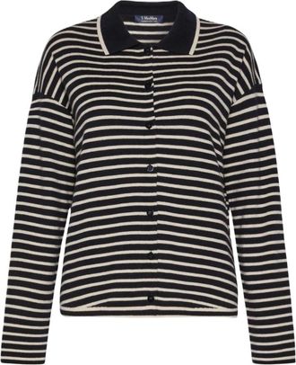 Max Mara Chiara Cardigan - Dames - Vesten - Blauw - L - Wol - Truien & Vesten