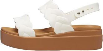Crocs (WMNS) Crocs Brooklyn Woven Wedge Sandals White Brown 209977-0WV
