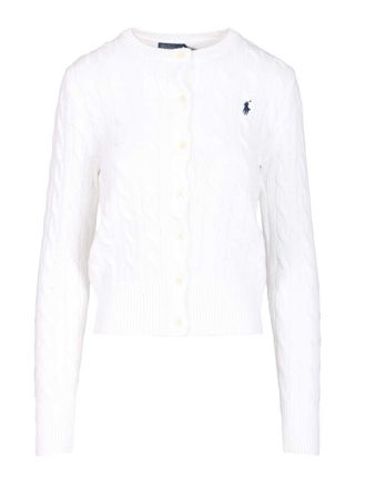 Polo Ralph Lauren Cotton Cardigan By Polo Ralph Lauren Knitwear Bianco-Donna