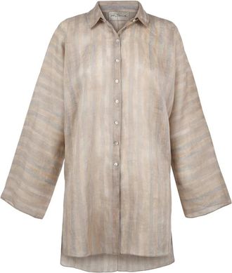 Cortana Rami Top met Aquarel Print - Dames - Overhemden - Veelkleurig - M - Overhemden