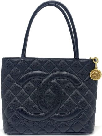 Chanel Black Grained Calfskin Tote Bag (Pre-Owned)