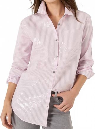 Nic+Zoe Subtle Shine Stripe Shirt In Pink