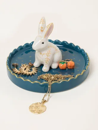 Fat Face FatFace White Halloween Hare Ceramic Trinket Dish