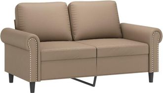 vidaXL Sof&aacute; de 2 plazas de cuero sint&eacute;tico color capuchino 120 cm Vidaxl