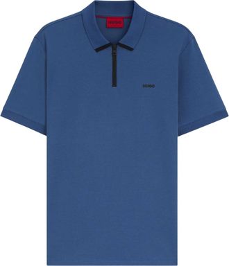 HUGO BOSS Hugo Mannen Dalomino Contrast Logo Polo Shirt (Blauw)