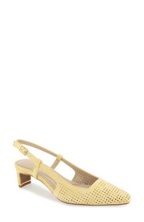 Kenneth Cole Marbella Perf Slingback Pump in Lemon Suede at Nordstrom, Size 7.5