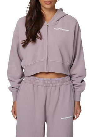 Good For Nothing Essential Cropped Zip Hoodie in Pink at Nordstrom, Size X-Small Uk