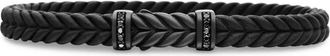 David Yurman Bracciale Chevron intrecciato con diamanti - Nero
