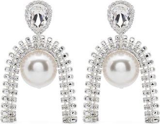 Magda Butrym pearl-embellished drop earrings - women - glass/Pearl/Metal - One Size - Silver