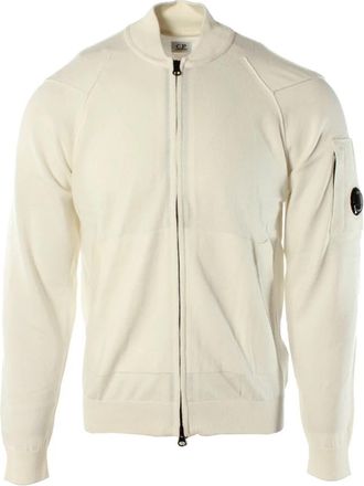 C.P. Company Cardigan - Heren - Vesten - Wit - S - Katoen - Truien & Vesten
