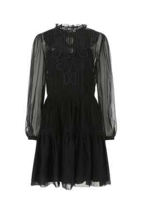 Alberta Ferretti Alberta Ferretti Black Chiffon Mini Dress