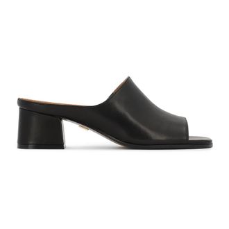 Kazar Mule met brede hak - Dames - Muiltjes - Zwart - 41 EU - Leer - Schoenen