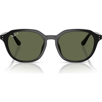 Ray-Ban 54mm Polarized Square Sunglasses in Black /Dark Green Polar at Nordstrom