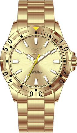 Invicta Specialty 69030 Herenhorloge - Quartz Uurwerk - Metaal met Gouden Wijzerplaat - 42 mm
