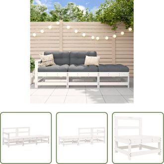 vidaXL Divano da giardino - Set Salotto da Giardino 3 pz Bianco in Legno Massello di Pino