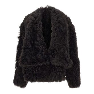 7 For All Mankind Shearling Jas - Dames - Jassen - Zwart - XS - Leer - Jassen