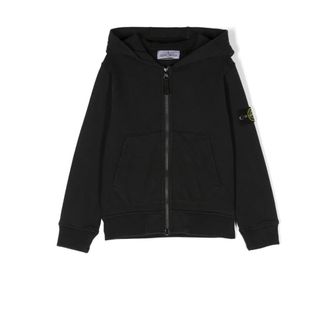 Stone Island Black Coats for Men - male - Stone Island - Kids Sweatshirts - Black - 8 Y - Kids