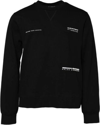 Dolce & Gabbana Logo Gebreide Pullover Sweatshirt - Heren - Sweatshirts - Zwart - 3XL - Katoen - Hoodies & sweatvesten